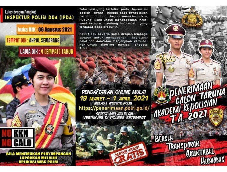 Penerimaan Akpol 2021 Sudah Dibuka, Cek Syaratnya Disini