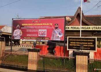 Polsek Pekalongan Utara, Polda Jateng Pasang Spanduk Layanan 110