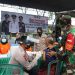Polisi Gelar Vaksinasi Massal di Pasar Legi Kecamatan Mojosari