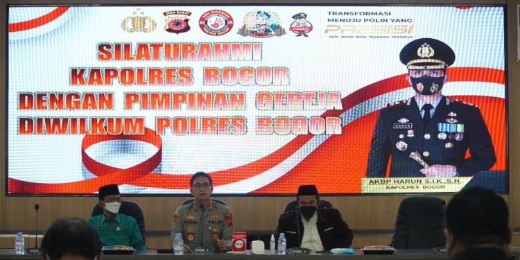 Kapolres Bogor Gelar Silahturahmi Bersama Pimpinan Gereja Kabupaten Bogor