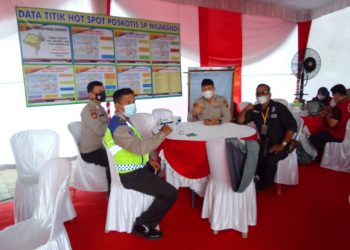 Pos Pengamanan Terpadu Natal dan Tahun Baru 2022 Polrestabes Palembang
